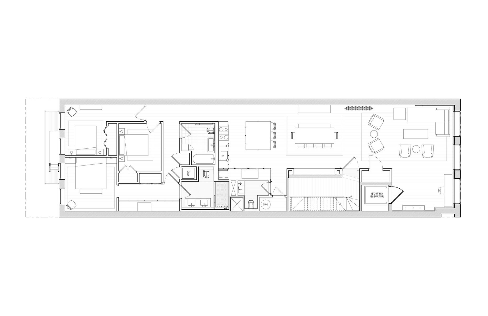 Site plan of the Residence renovation project on the East Side of Manhattan, New York City designed by the architecture studio Danny Forster & Architecture